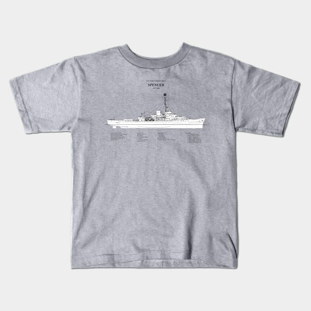 Spencer wpg-36 United States Coast Guard Cutter - SBDpng Kids T-Shirt by SPJE Illustration Photography